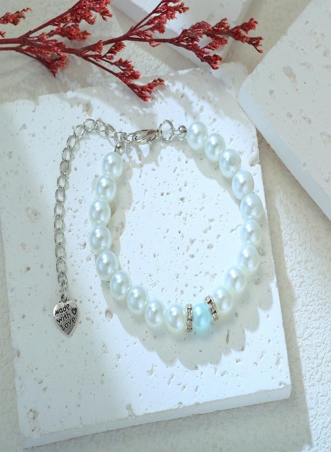 Dvehdbay Something Blue Bracelet for Bride - Bridal Shower Gift, Wedding Accessory, 8mm Bead Bracelet With Meaningful Card - Image 4